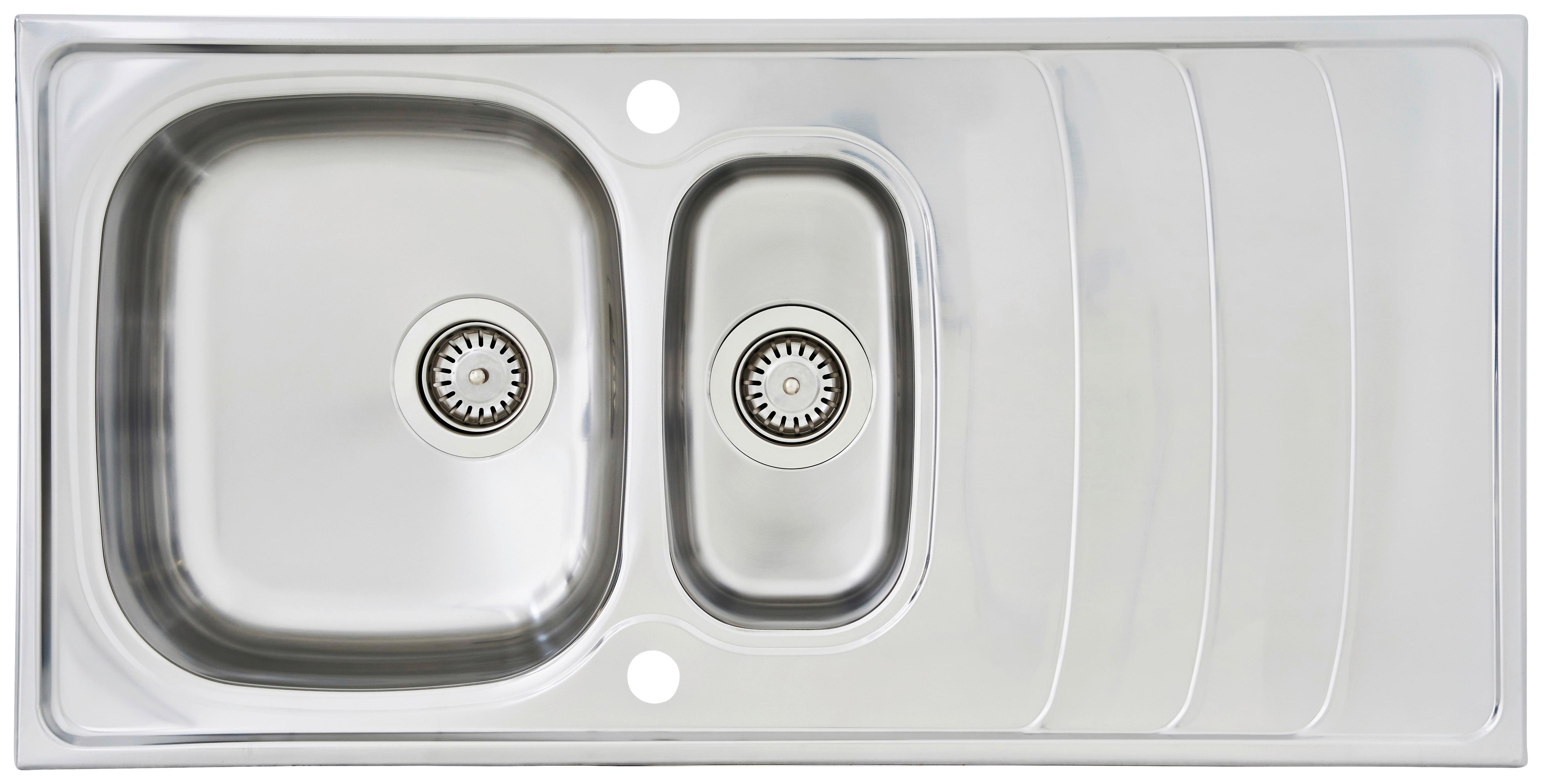 Spüle Respekta Edelstahl Bxt: 100x50 cm - Edelstahlfarben, Trend, Metall (100/19/50cm) - Respekta