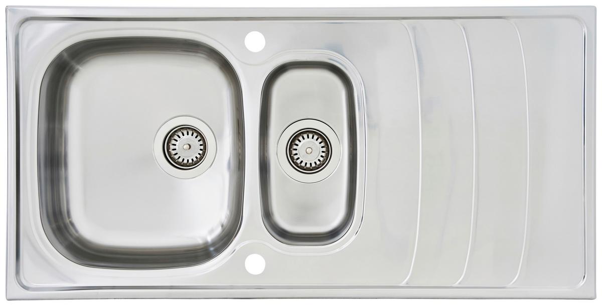 Spüle Respekta Edelstahl Bxt: 100x50 Cm - Edelstahlfarben, Trend, Metall (100/19/50cm) - Respekta