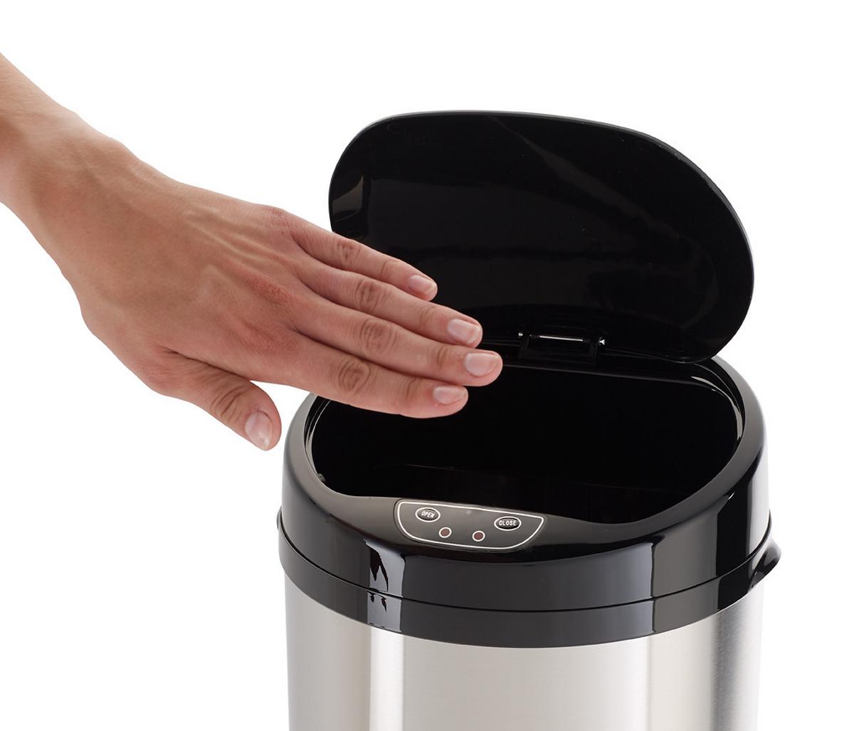 ODPADKOVÝ KÔŠ IR SENSOR - BRUSHED - 42L - čierna/strieborná, Trend, kov/plast (31/31/79,5cm) - Echtwerk