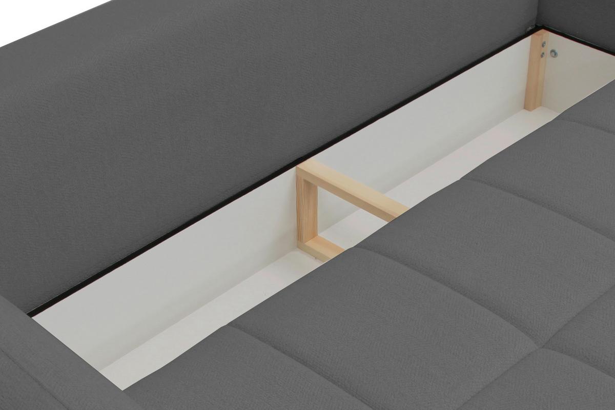 Schlafsofa Supra, Grau B: 245 Cm - Schwarz/Grau, Design, Holz/Textil (245/90/117cm) - MID.YOU