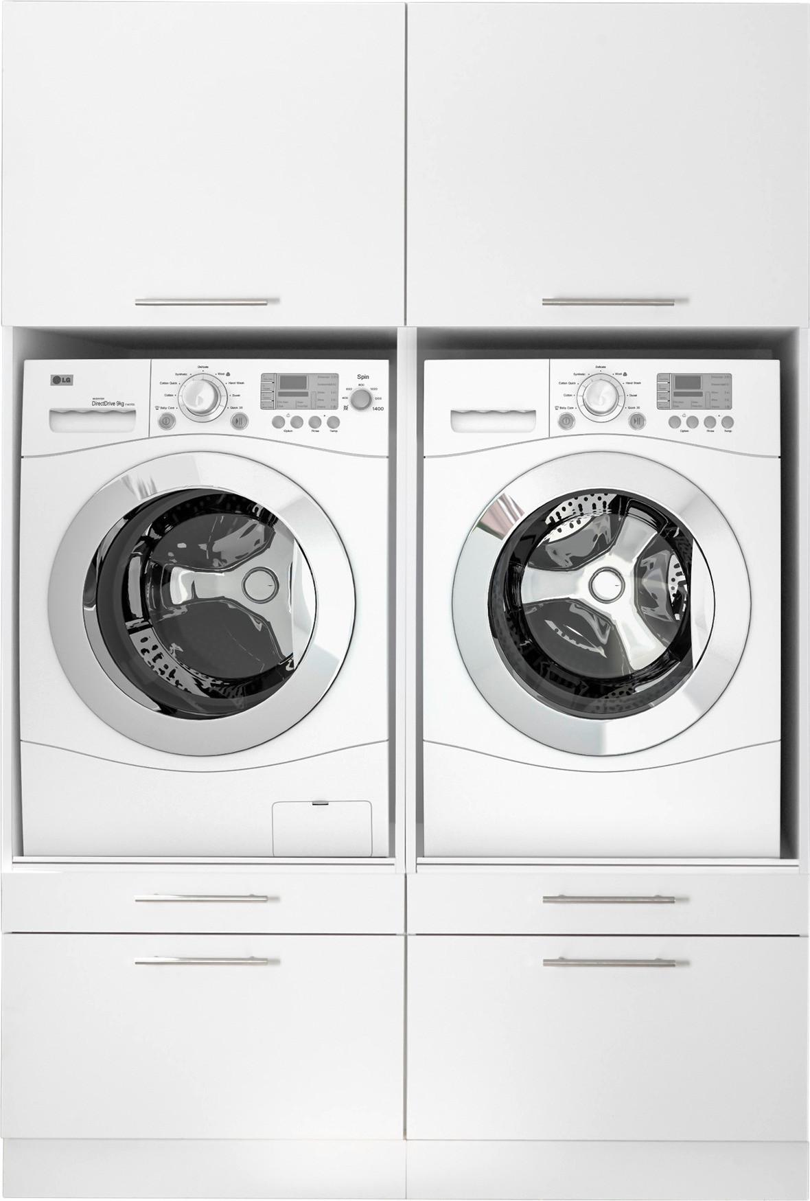 Waschmaschinenverbau Clara Weiß H: 200 cm, 2 Türen