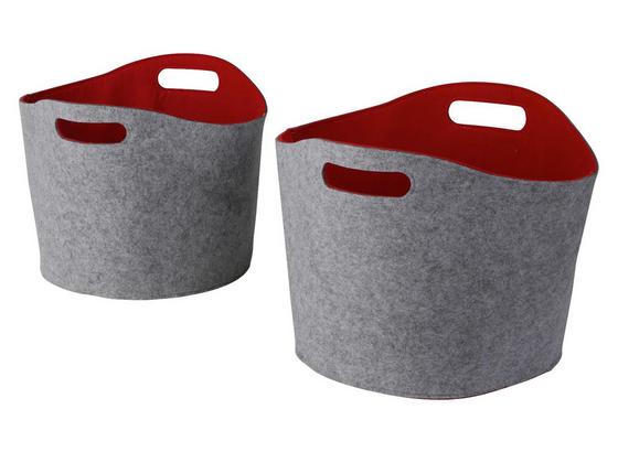 Kaminkorbset aus Filz, 2-teilig - Rot/Grau, MODERN, Textil Kaminkorbset aus Filz, 2-teilig - Rot/Grau, MODERN, Textil