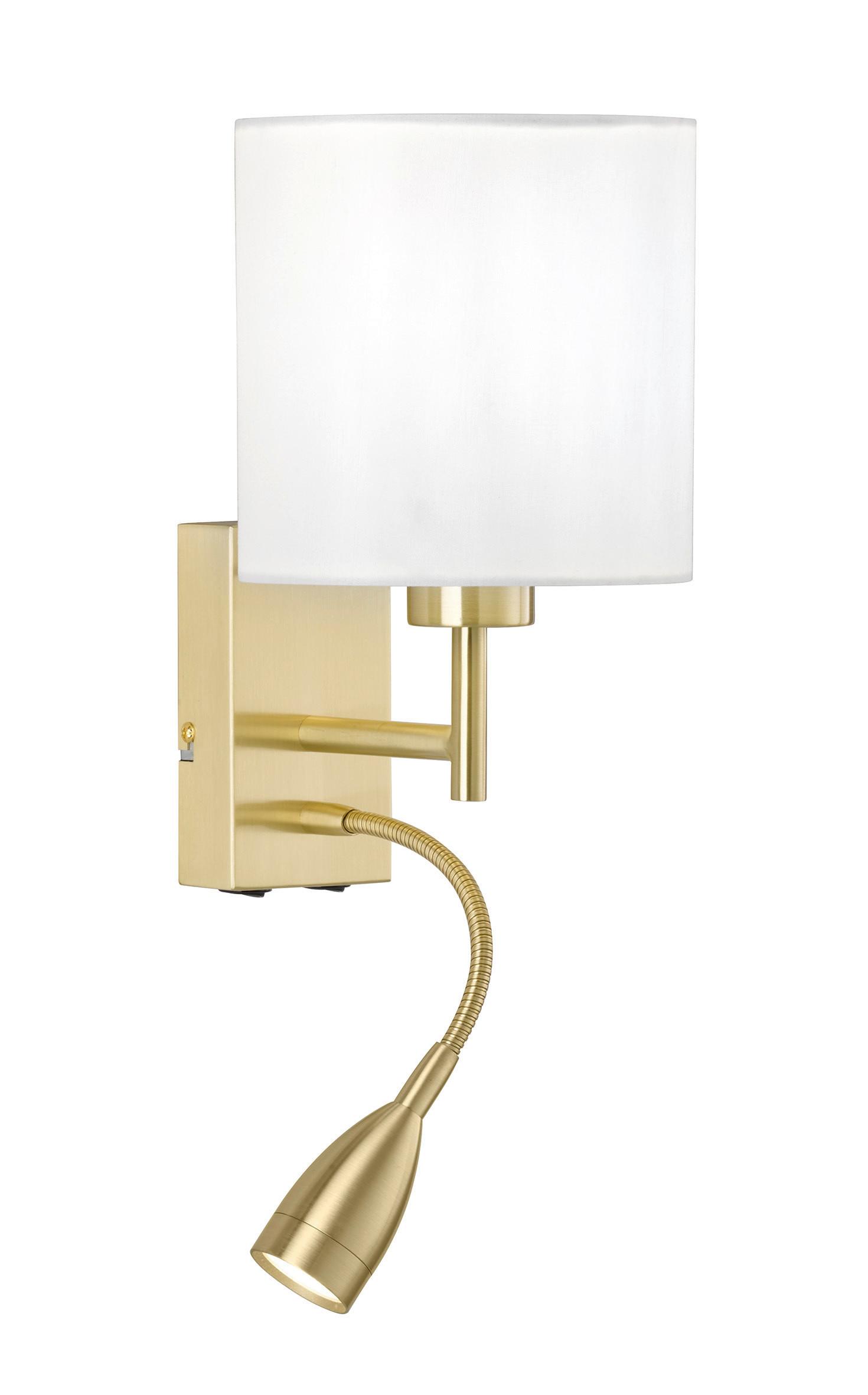 Wandleuchte 30312 Dreamer - Sandfarben/Nickelfarben, Basics, Textil/Metall (16/28cm) - Fischer & Honsel