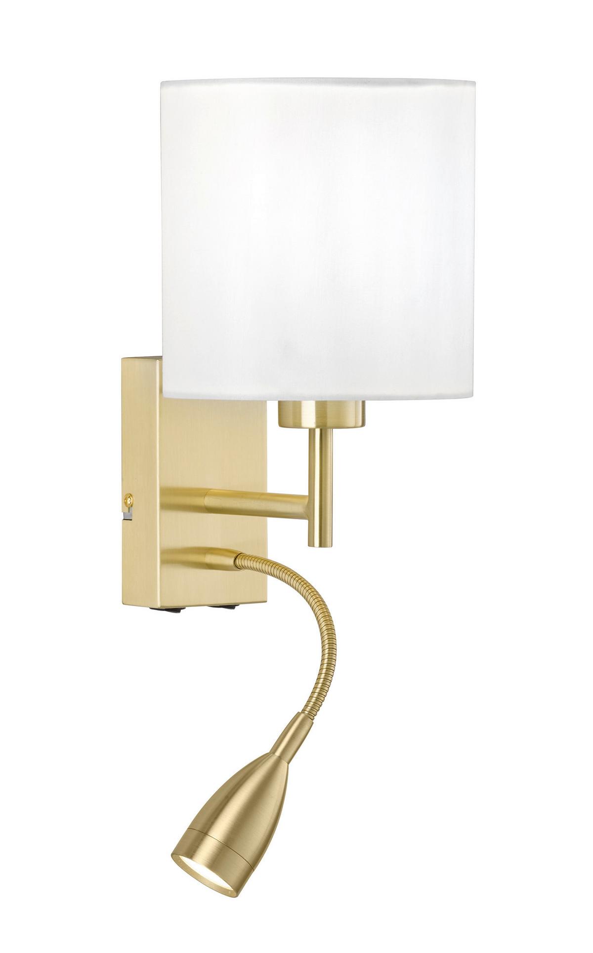 Wandleuchte 30312 Dreamer - Sandfarben/Nickelfarben, Basics, Textil/Metall (16/28cm) - Fischer & Honsel