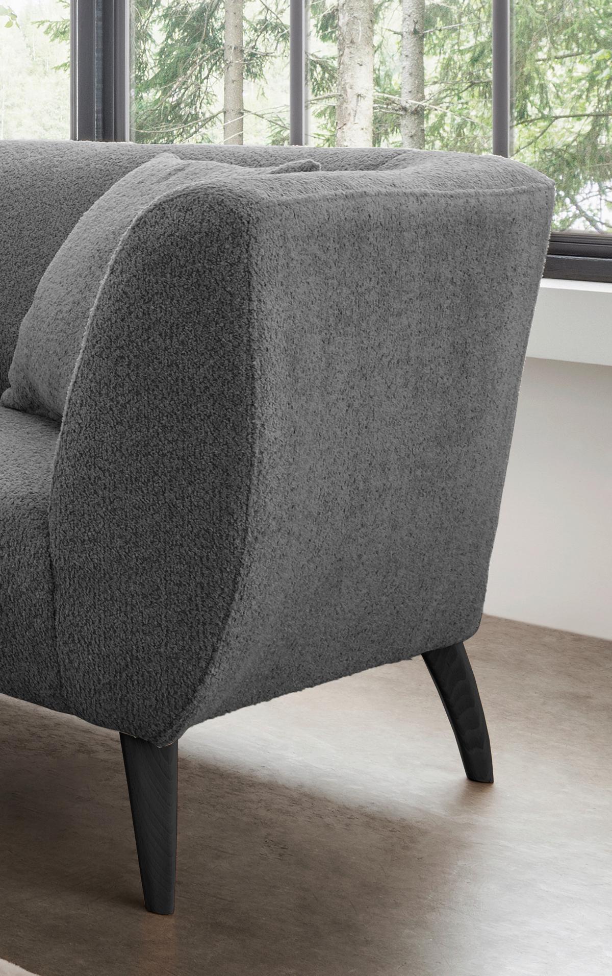 2-Sitzer-Sofa Colori Anthrazit Rücken Echt - Anthrazit/Schwarz, MODERN, Textil (172/83/88cm) - MID.YOU