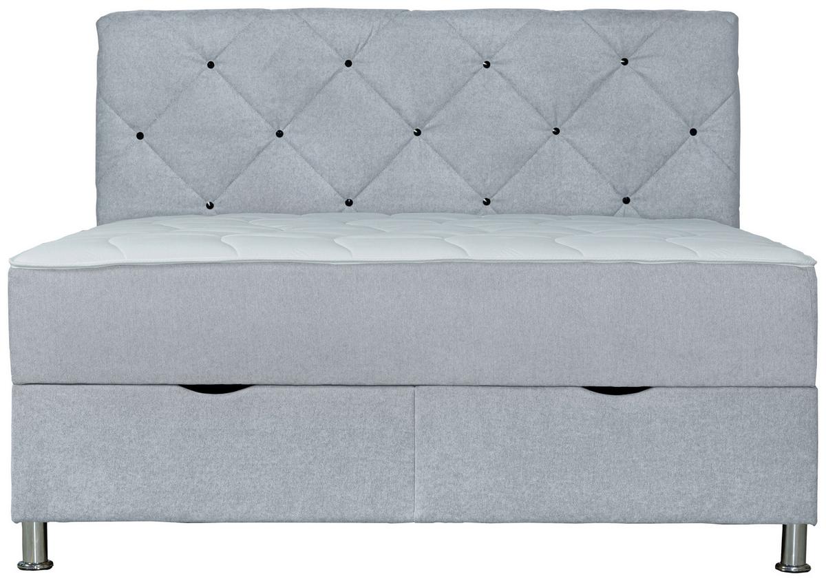 Box-ágy Black Diamond - világosszürke, Design, textil (160/200cm) - Modern Living