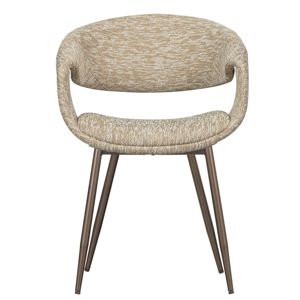 Armlehtstuhl-Set Yossi Sand-/Kupferfarben B: 57cm - Sandfarben/Kupferfarben, MODERN, Textil/Metall (57/78/57cm) - Livetastic