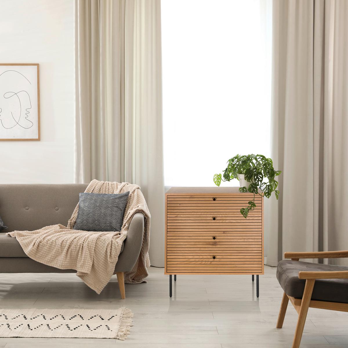 Kommode Linno K Eichefarben B: 80 cm - Eichefarben/Schwarz, MODERN, Holzwerkstoff (80/85/40cm) - MID.YOU