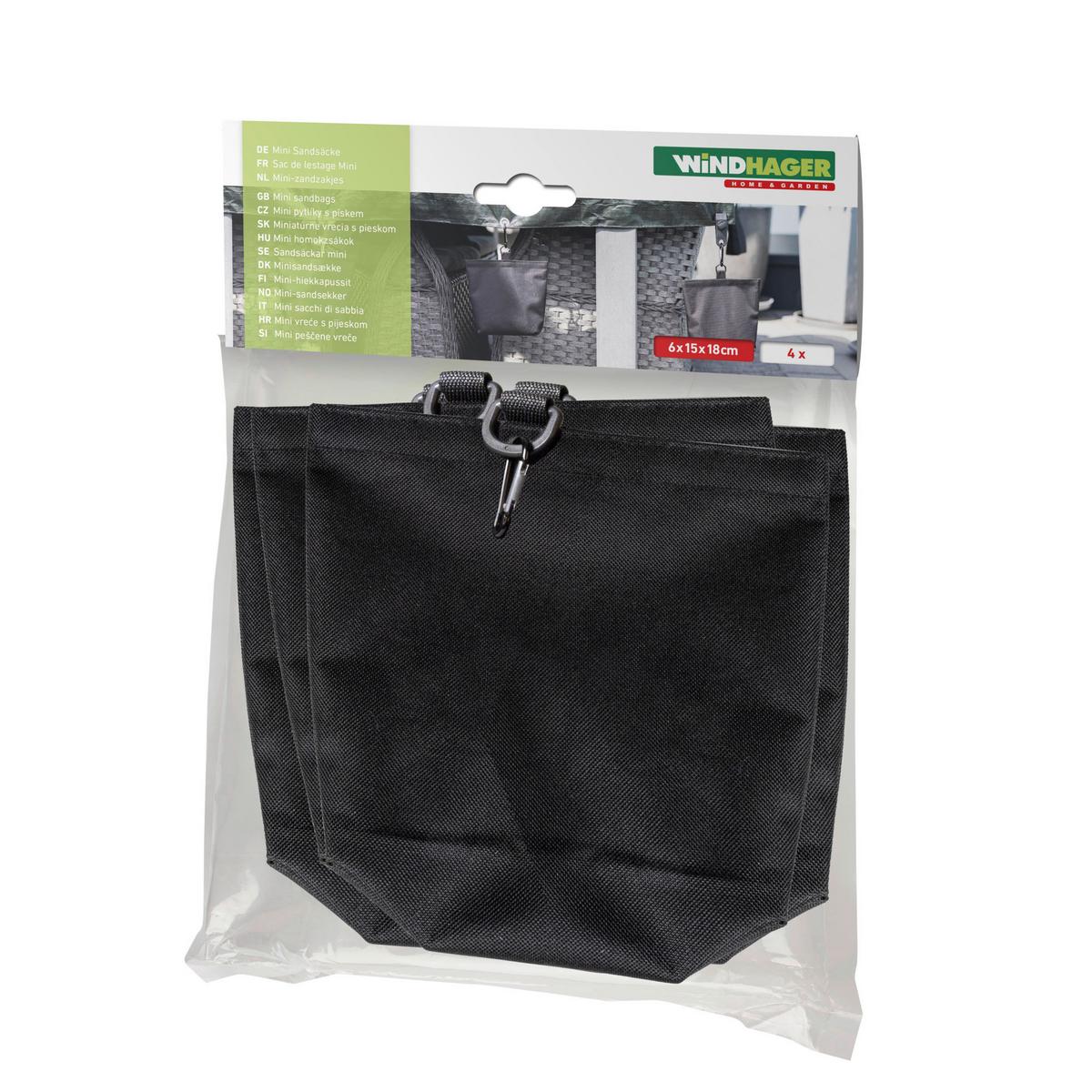 Sandsäcke Mini 4 Stück - Schwarz, Basics, Textil (15/18/6cm) - Windhager