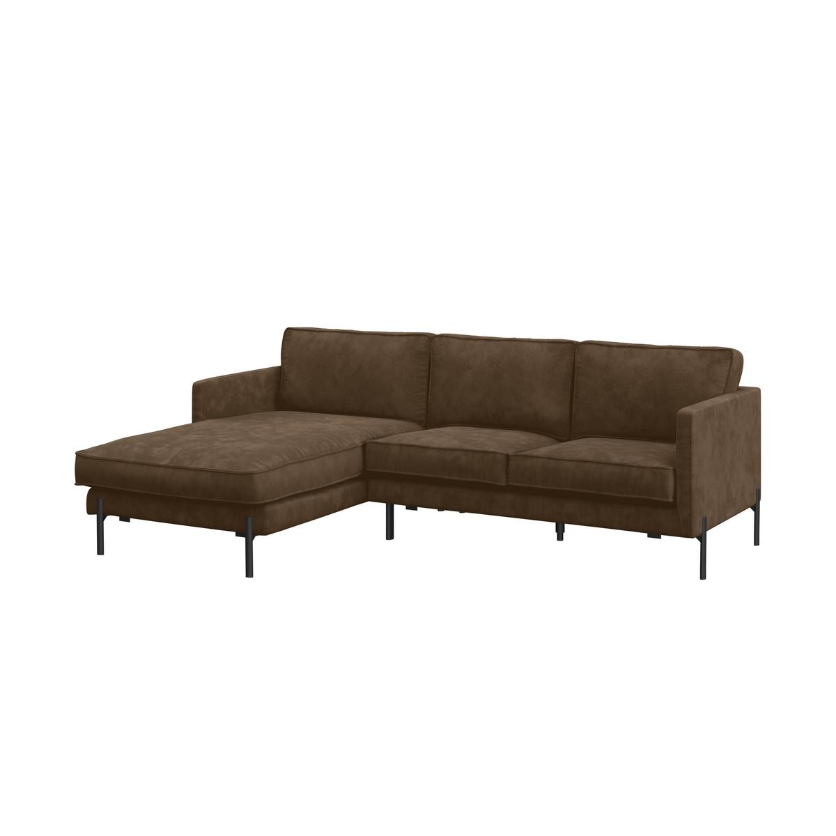 Ecksofa Yukon Braun S: 154x232 Cm - Schwarz/Braun, Trend, Textil (154/232cm) - Livetastic