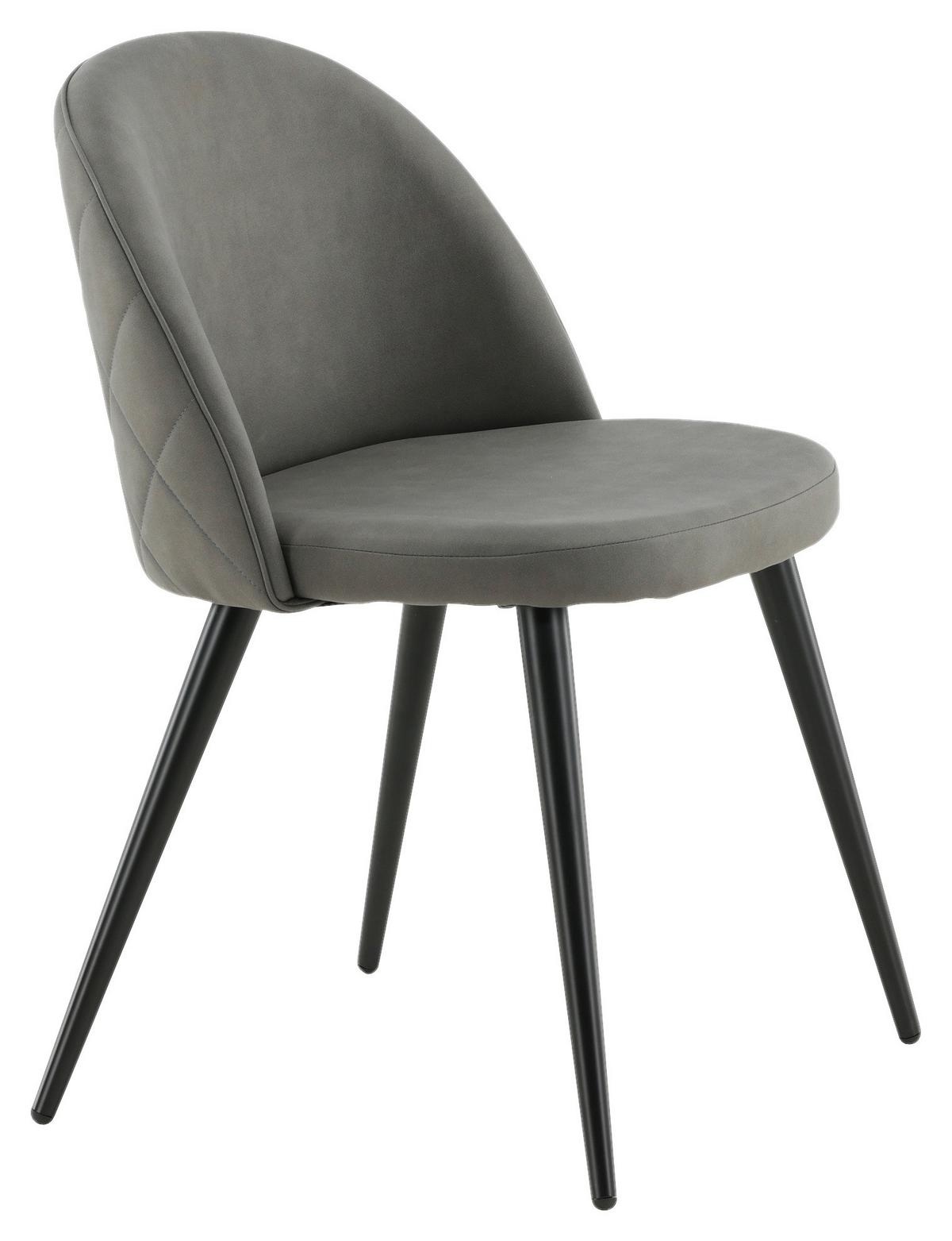 Stuhl-Set Velvet - Dunkelgrau/Beige, Design, Kunststoff/Textil (50/76,5/57cm) - Livetastic
