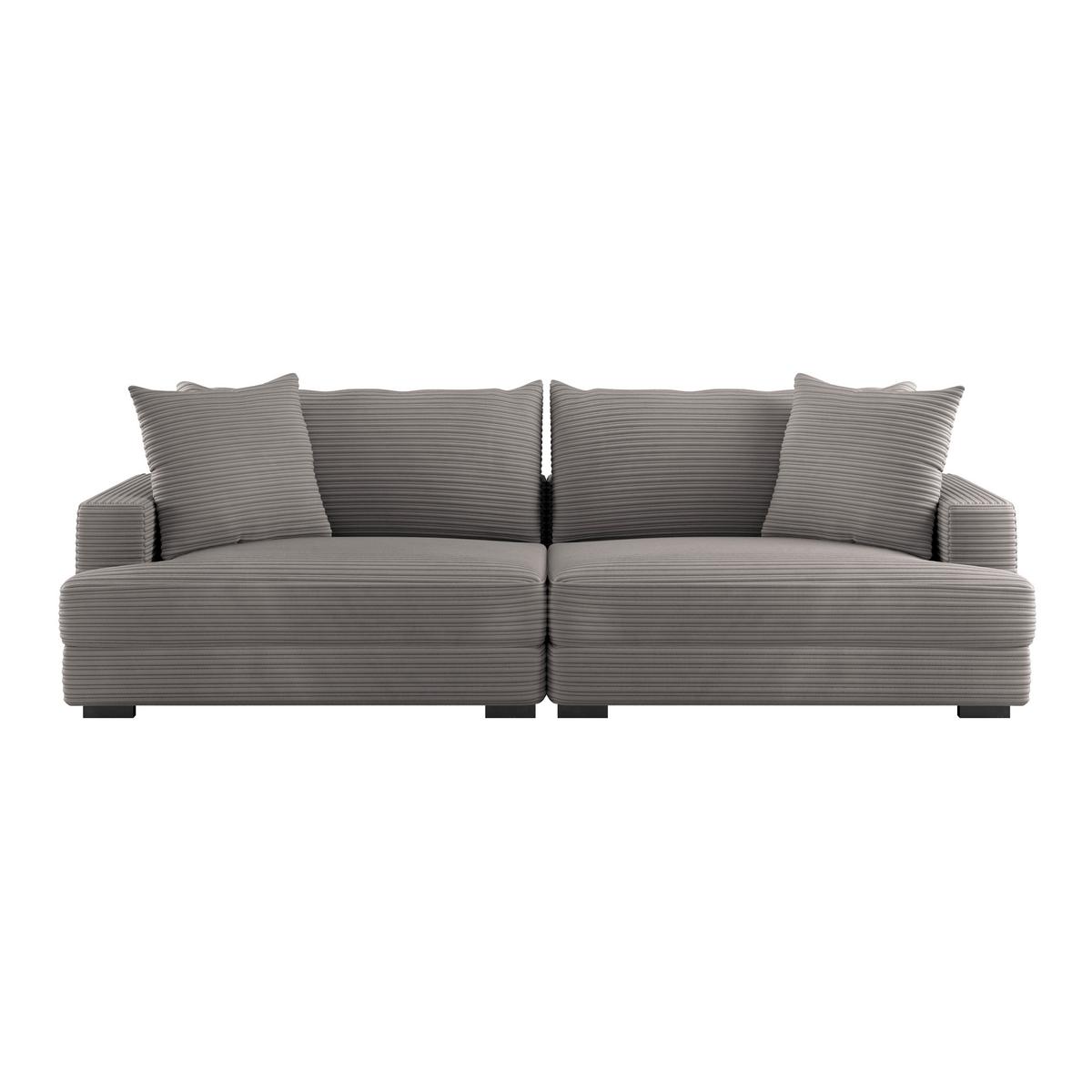 Big Sofa Pelle Mit Kissen B: 261 Cm Anthrazit - Wengefarben/Anthrazit, Trend, Textil (261/124cm) - Luca Bessoni