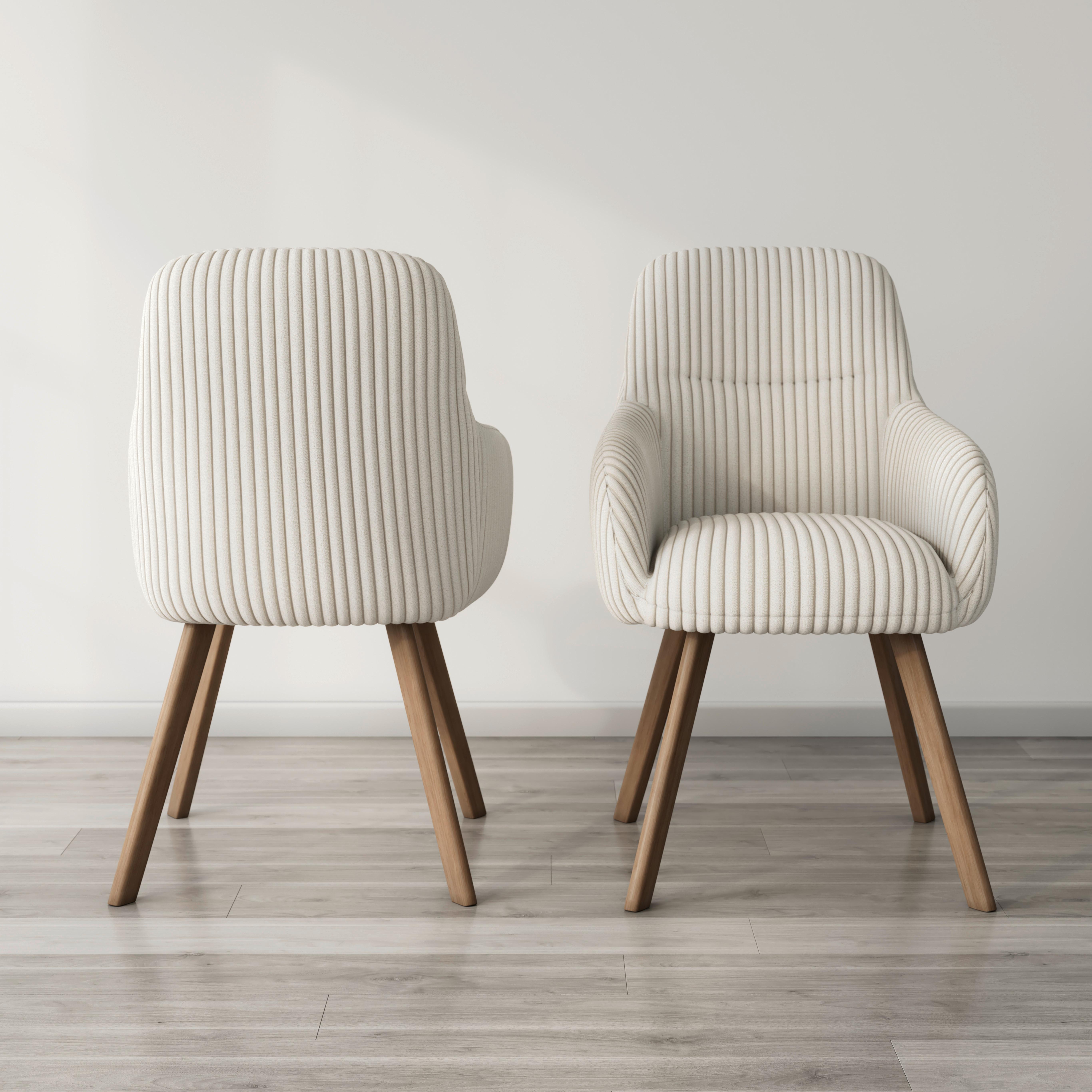Stolička MATTIA béžová - farba duba/béžová, Modern, kov/drevo (56/87/61cm) - Bessagi Home