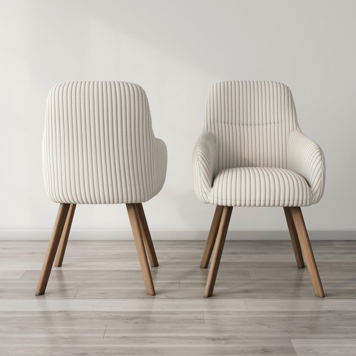 Židle MATTIA béžová - barvy dubu/béžová, Moderní, kov/dřevo (56/87/61cm) - Bessagi Home