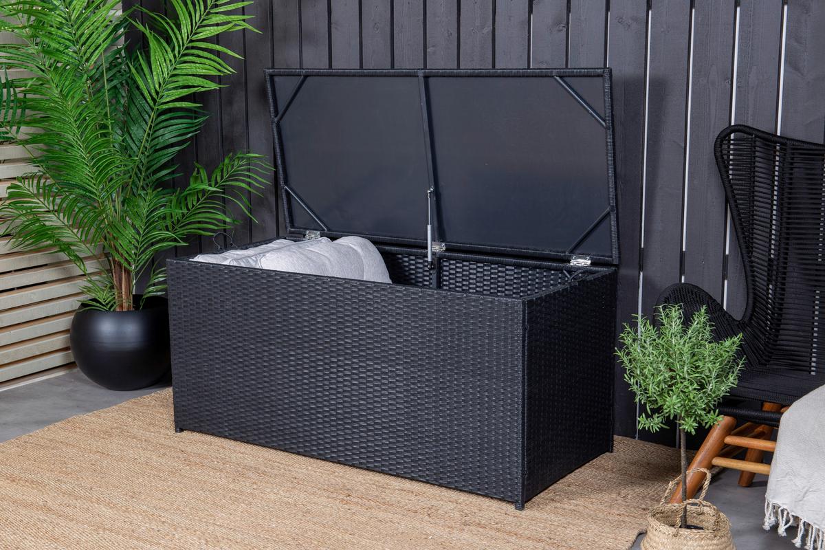 Kissenbox London - Schwarz, KONVENTIONELL, Holz (130/60/60cm) - Gardenson