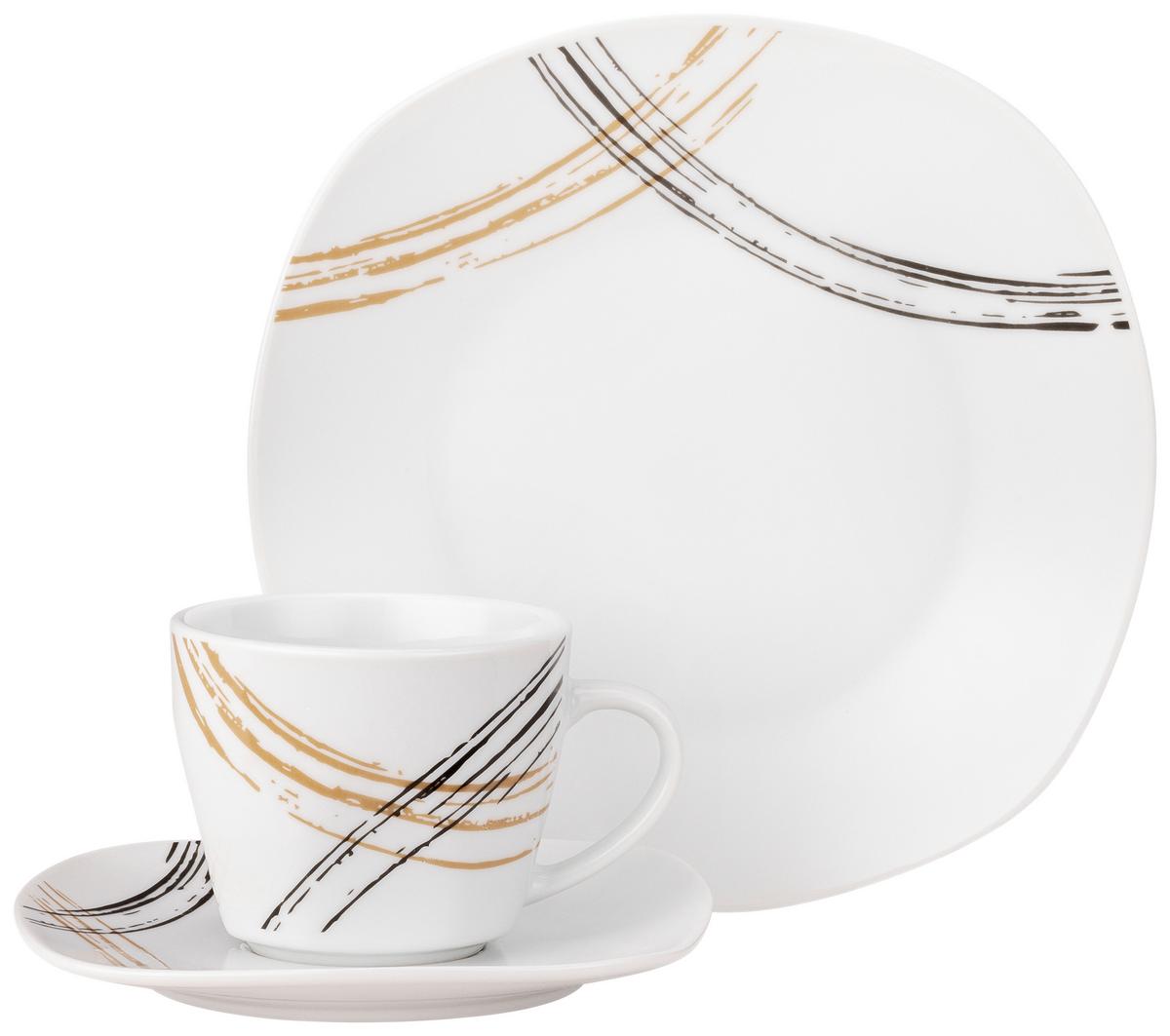 Kaffeeservice Pria - Schwarz/Braun, Basics, Keramik - Luca Bessoni