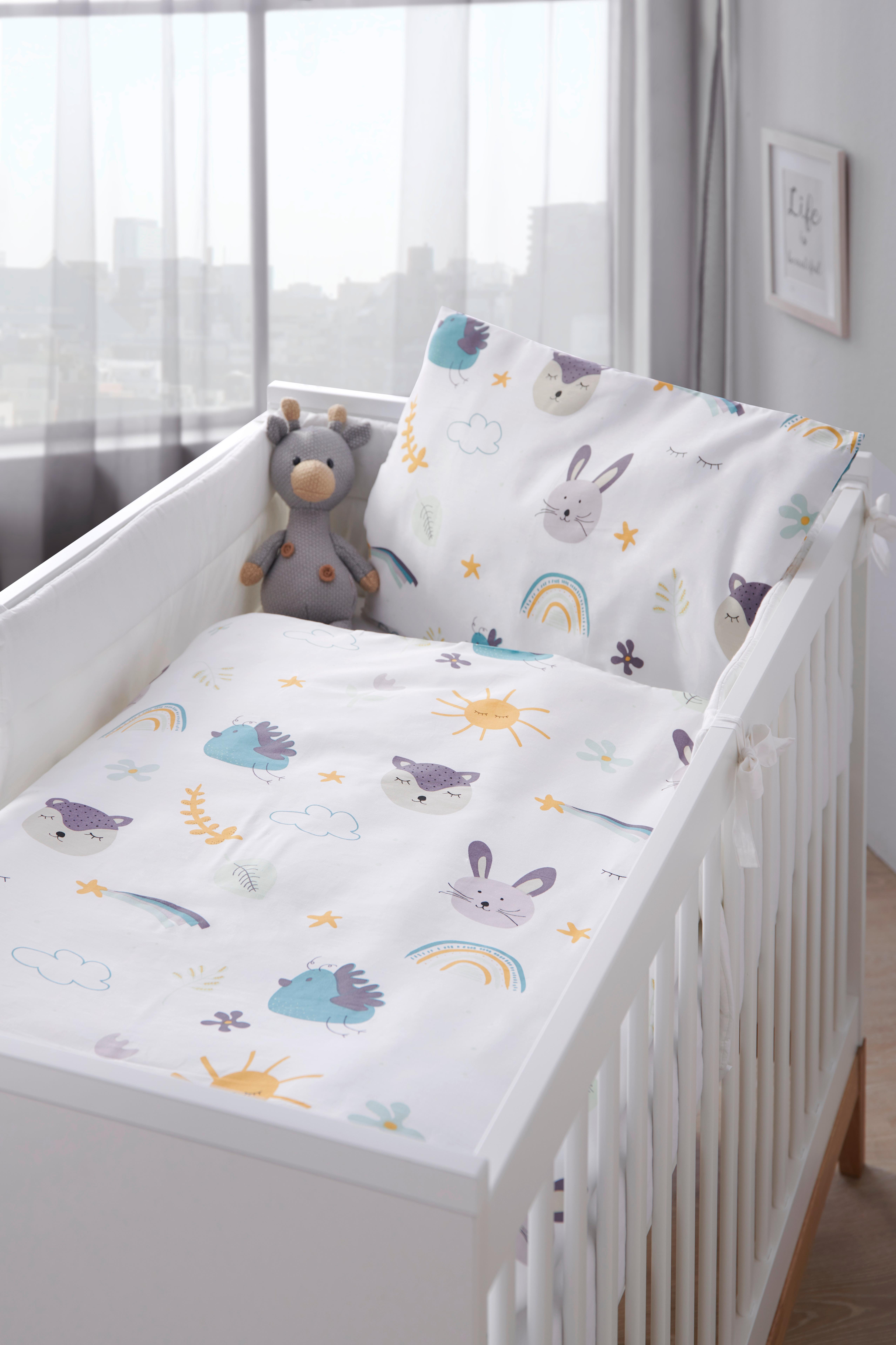 Detská Posteľná Bielizeň Sunny, 40/60+100/135cm - biela, Moderný, textil (100/135cm) - Premium Living