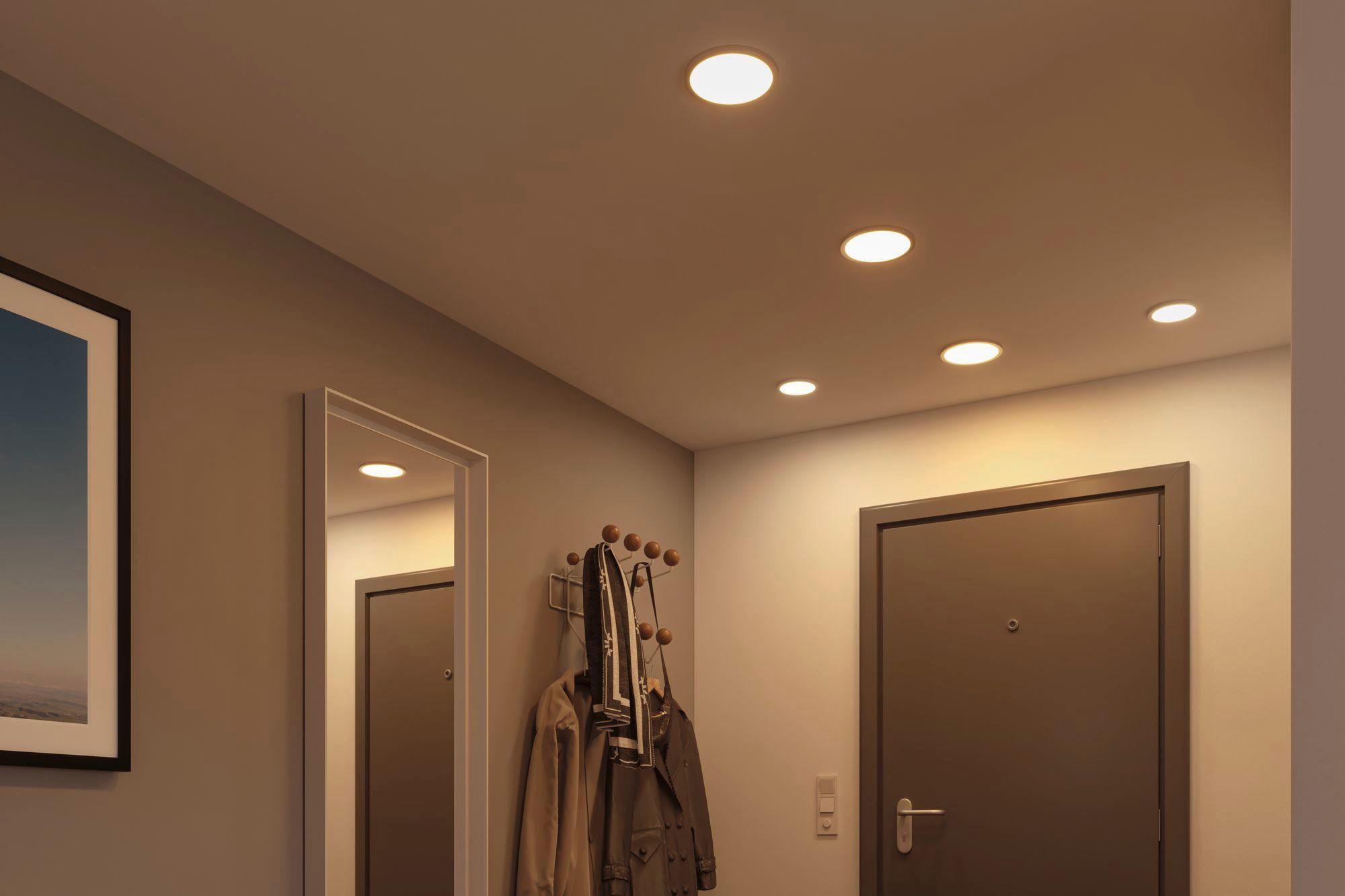 LED-Paneel Ø 11,8 cm Rund - Chromfarben, Design, Kunststoff (11,8/1,2cm) - Paulmann