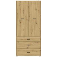 Kleiderschrank Kivo Weiß, B: 90 cm - Eiche Artisan, Basics, Holzwerkstoff (90/199,6/52,1cm)