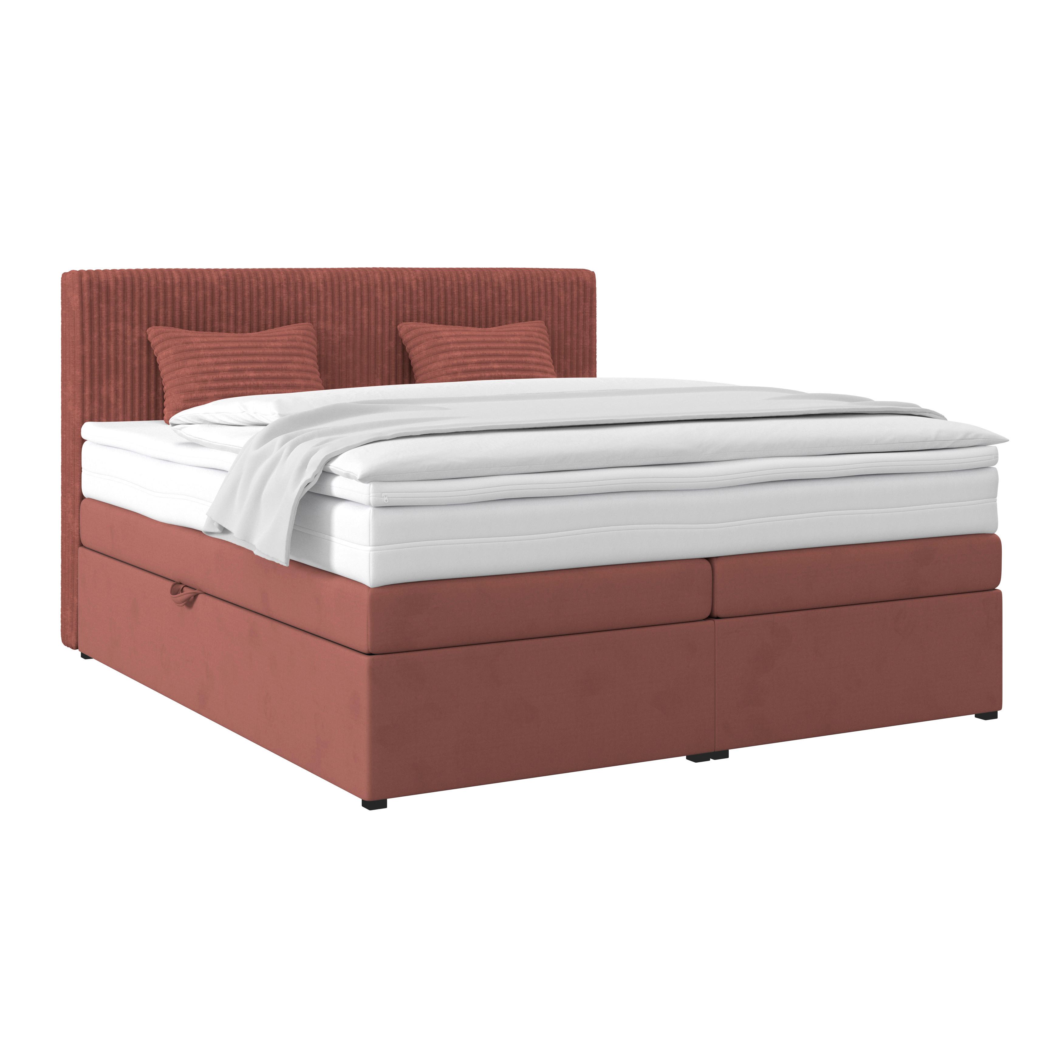Boxspringbett mit Topper mit Bettkasten 180x200 cm Rossa