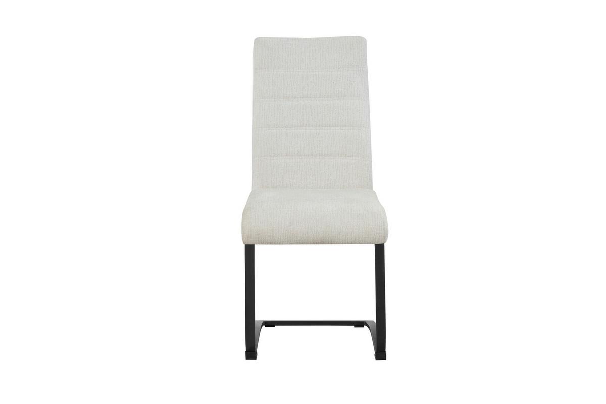 Szánkótalpas Szék Szett Leni - krémszínű/fekete, Modern, textil/fém (43/98/59cm) - MID.YOU
