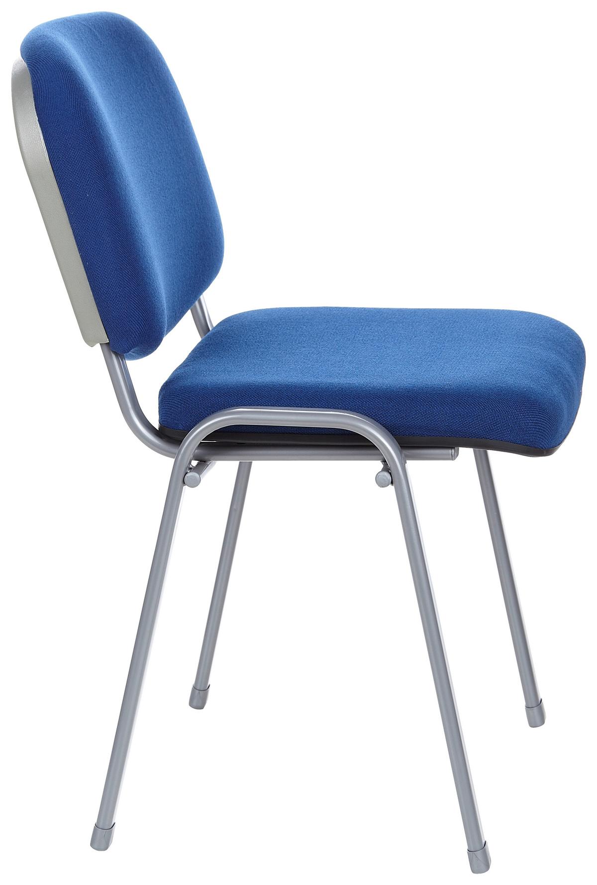 Besucherstuhl Xt 600 Blau Stapelbar - Blau/Silberfarben, Basics, Textil/Metall (58/84/48cm) - MID.YOU
