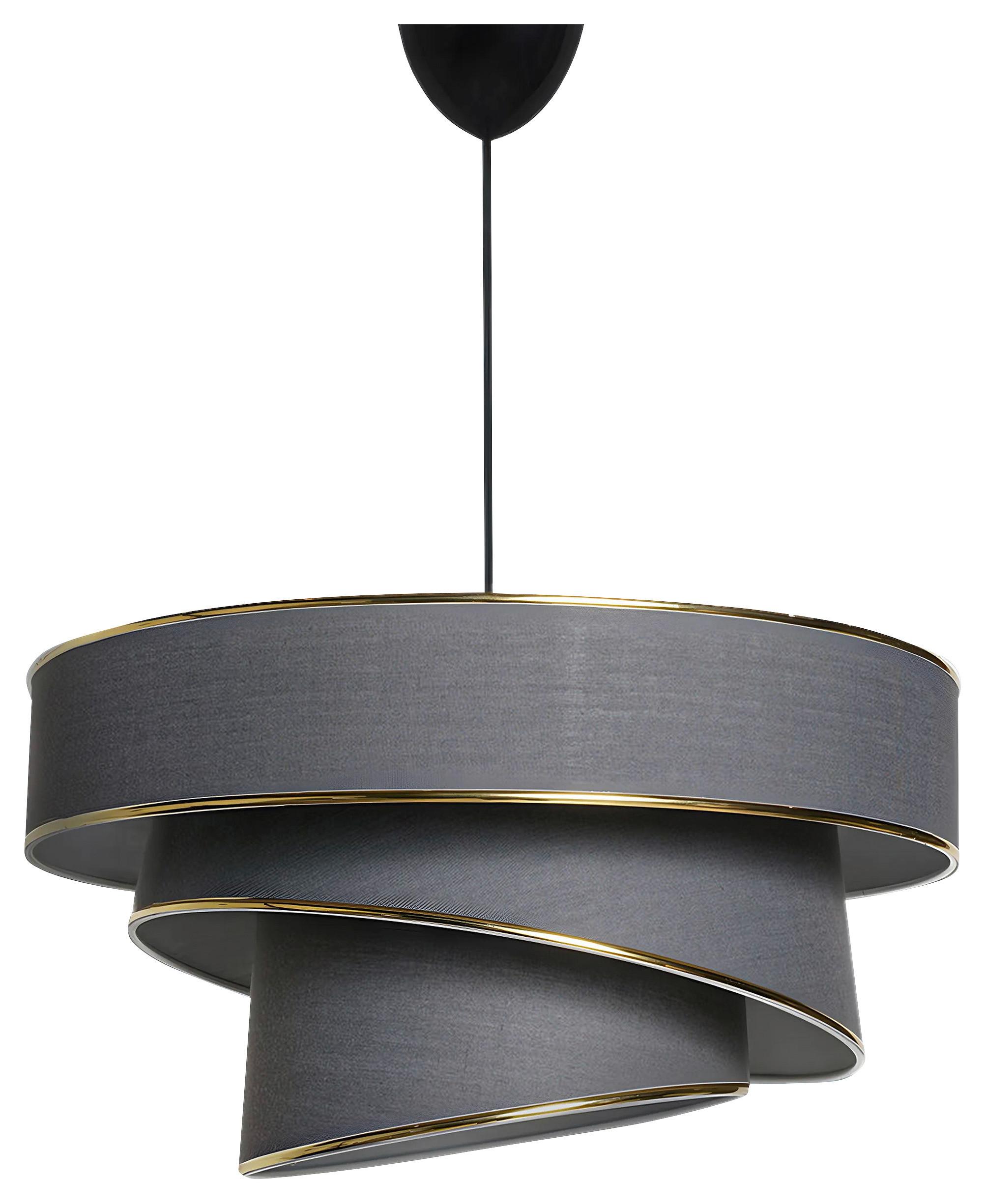 Hängeleuchte Couper - Anthracite, Gold - Anthrazit/Goldfarben, Design, Kunststoff/Textil (40/72cm) - P & B