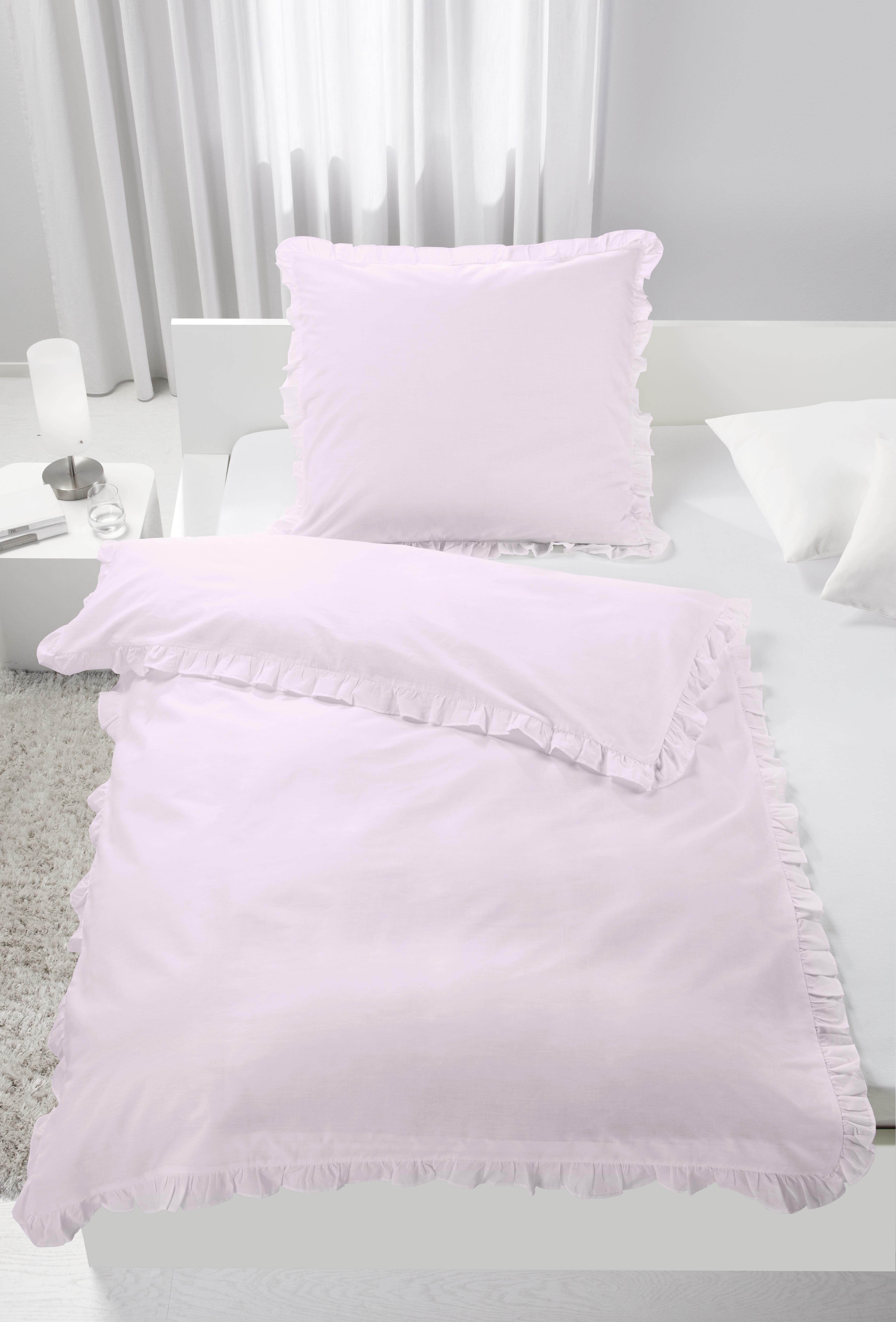 Povlečení Rüschen - růžová, Romantický / Rustikální, textil (140/200cm) - Zandiara
