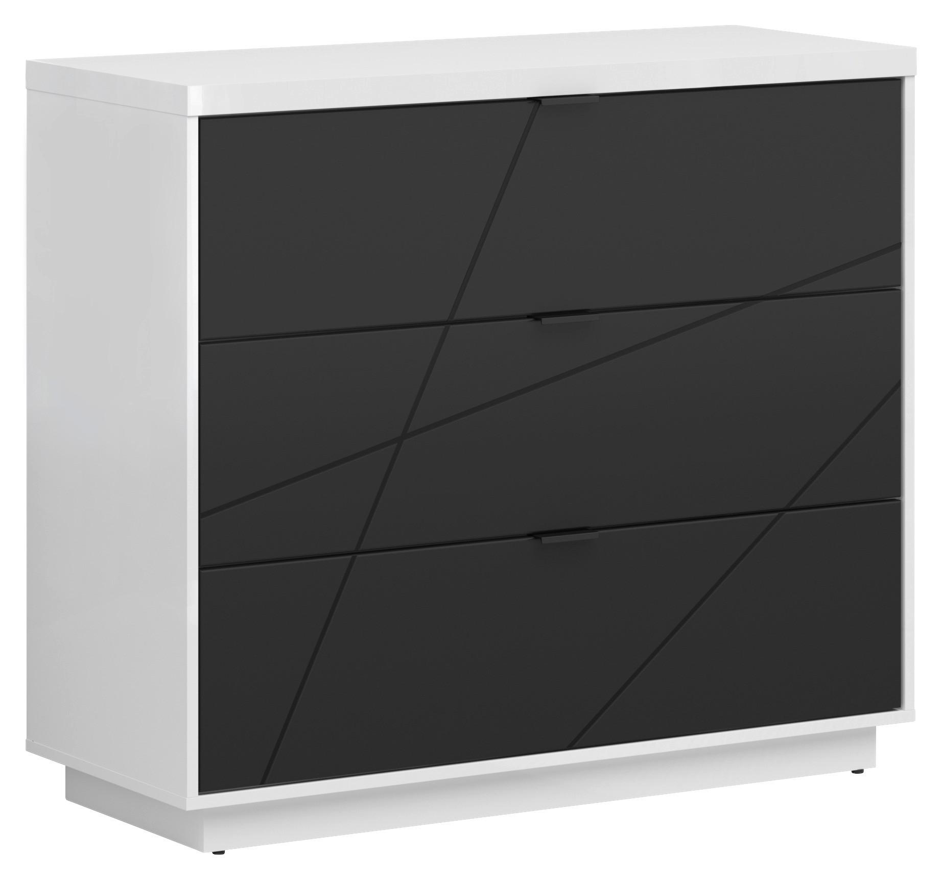 Kommode 106 Cm Forn, Schwarz/weiß - Schwarz/Weiß, MODERN, Holzwerkstoff (106/93/42,5cm) - MID.YOU
