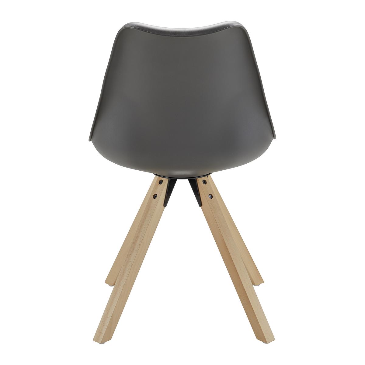 Jedálenská stolička RICKY šedá - farba buka/sivá, Modern, drevo/textil (48/85/57,4cm) - Bessagi Home