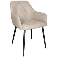 Armlehnstuhl Hardy Giga Webstoff beige, B: 56cm - Beige/Schwarz, MODERN, Textil/Metall (57/86/64cm)