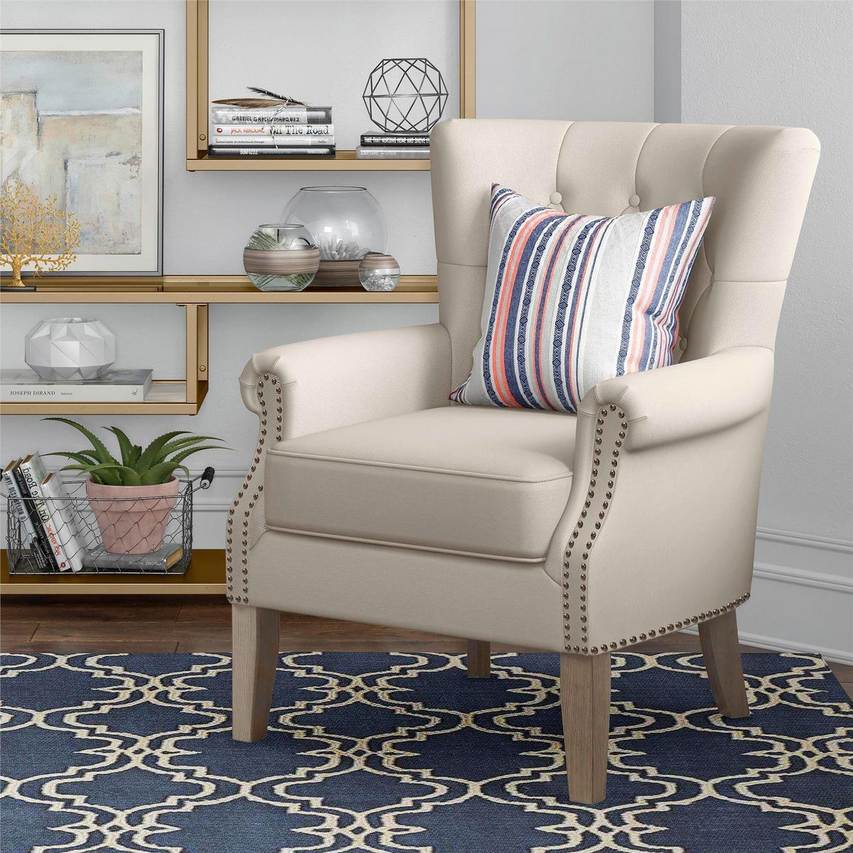 Ohrensessel Dorel Beige B: 73cm - Beige/Naturfarben, Design, Holzwerkstoff/Textil (73/86/75cm) - MID.YOU