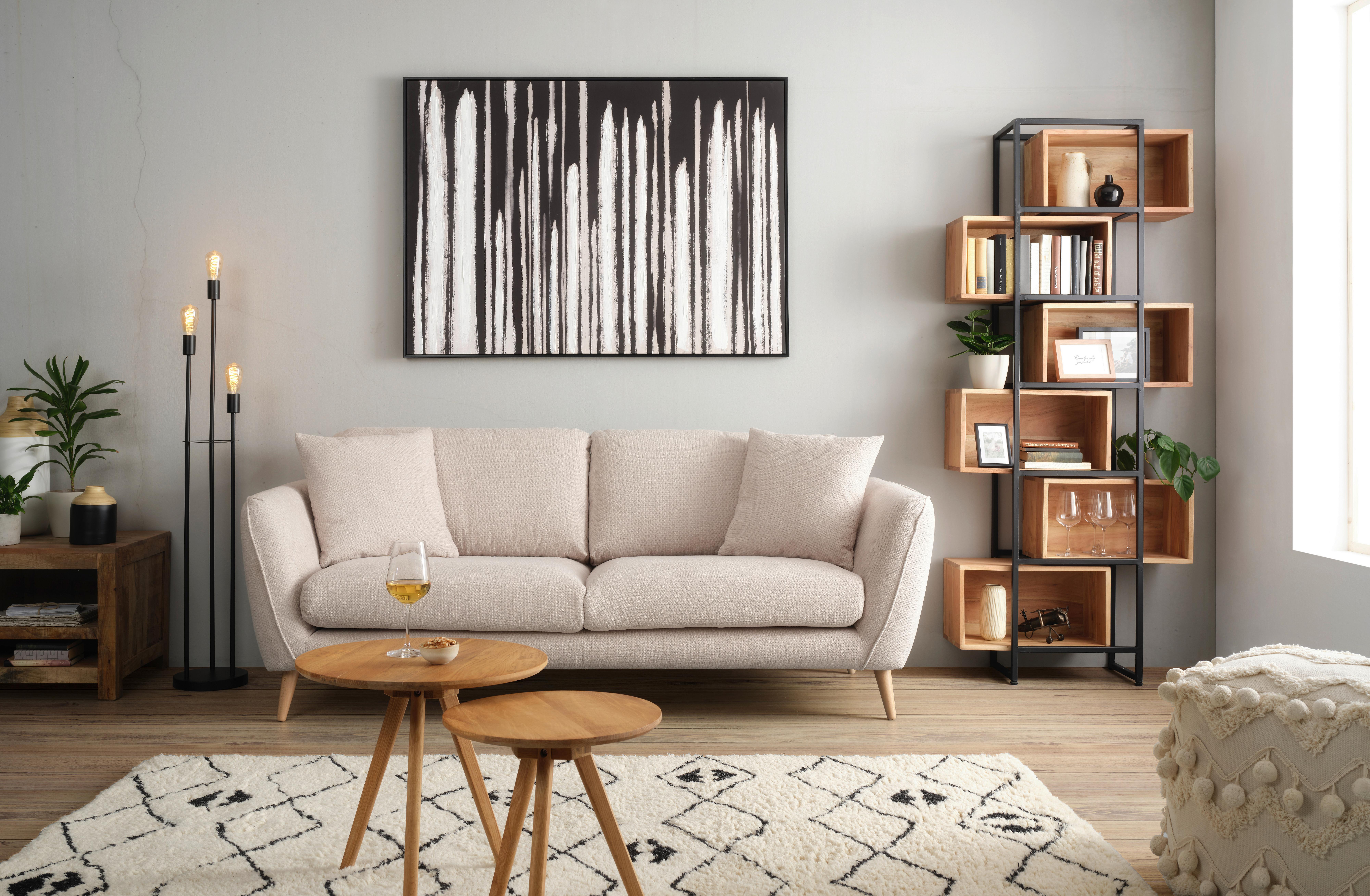 Regal olejovaný z masivu akacie - černá, Lifestyle, kov/dřevo (80/194/30cm) - Mömax