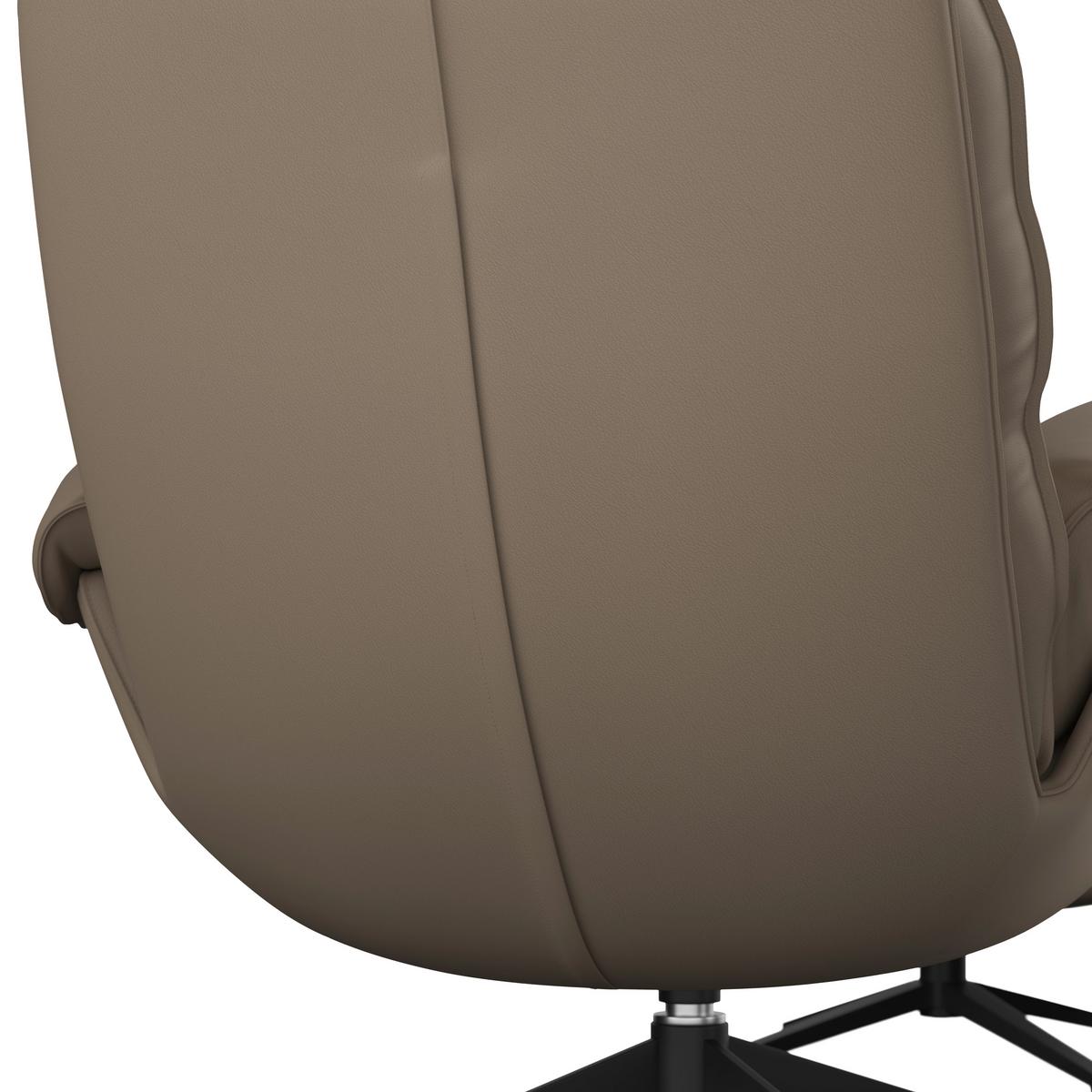 Relaxační křeslo ANDREA, světle hnědá, s taburetem - černá/světle hnědá, Moderní, kov/dřevo (82/105/80cm) - Bessagi Home