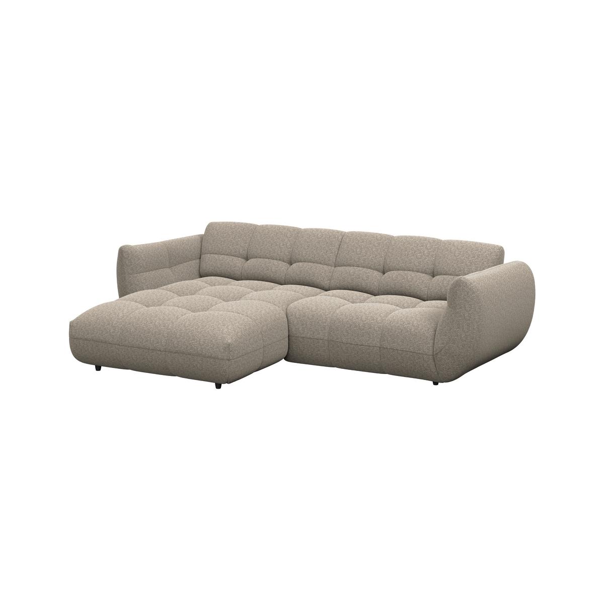 Ecksofa Panda Chenille beige, 178x280cm - Dunkelgrün/Beige, Trend, Textil (178/280cm)