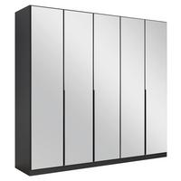 Drehtürenschrank Skyla Grau/glas B: 226 Cm - Grau, MODERN, Holzwerkstoff (226/210/54cm) - Rauch Möbel