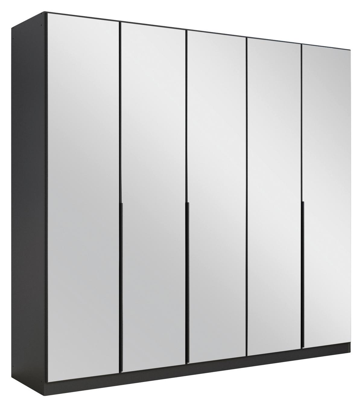 Drehtürenschrank Skyla Grau/glas B: 226 Cm - Grau, MODERN, Holzwerkstoff (226/210/54cm) - Rauch Möbel
