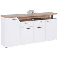KOMODA NICO - bílá/černá, Moderní, kompozitní dřevo/plast (180,5/91,6/40cm)