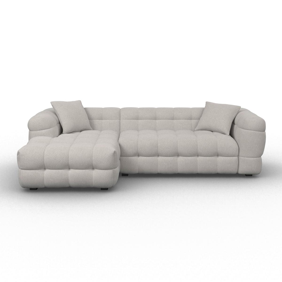 Sedacia súprava MAGDA, obojstranná, sivobéžové buklé - čierna/sivobéžová, Modern, drevo/textil (268/157cm) - Bessagi Home