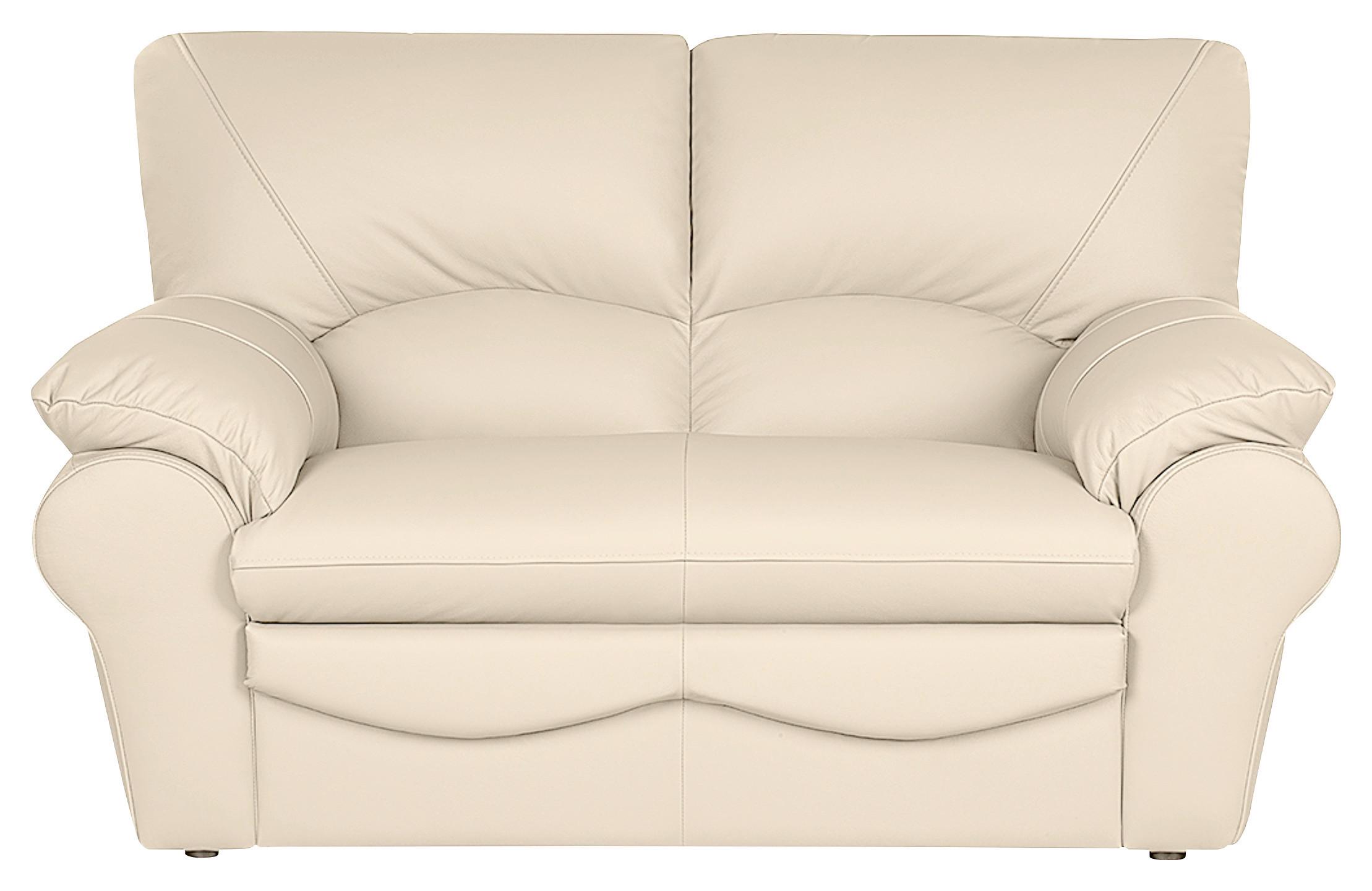 2-SITZER-SOFA Oslo Beige B: 150 cm - Beige/Schwarz, Design, Leder (150/92/85cm) - Livetastic