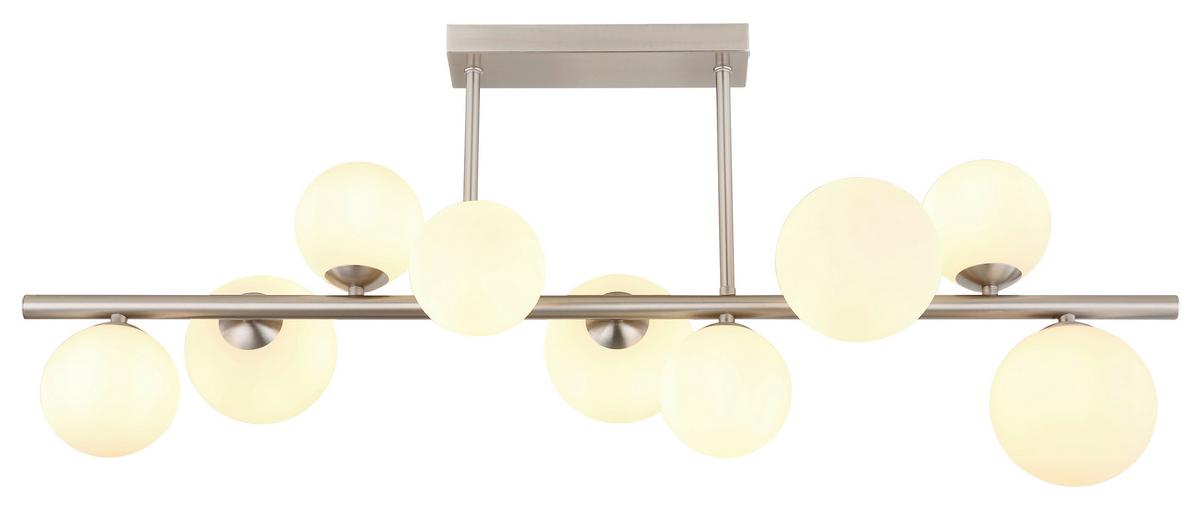 Led Mennyezeti Lámpa 56140-9d - opál/nikkelszínű, Konventionell, Üveg/fém (87/28/37cm) - Globo