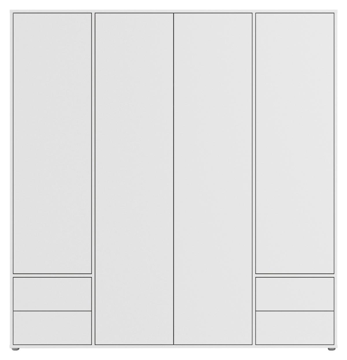 Drehtürenschrank Nabila Weiß B: 187 Cm - Weiß, MODERN, Holzwerkstoff (187/194/53cm) - Rauch Möbel