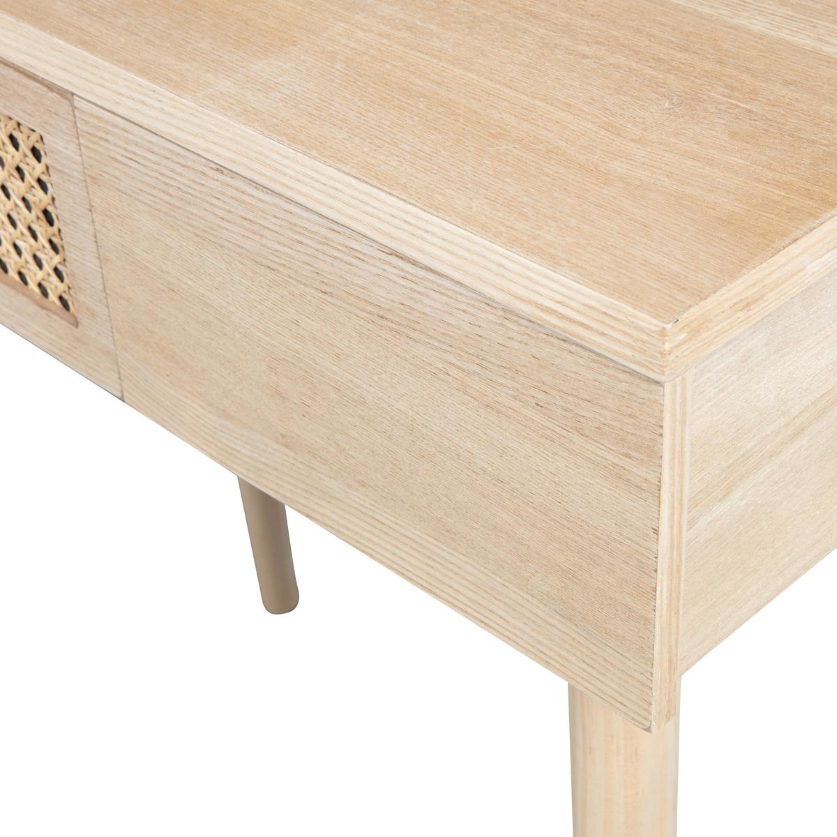 Schminktisch Soof Naturfarben L: 70cm - Naturfarben, Design, Glas/Holz (70/40/125cm) - Livetastic