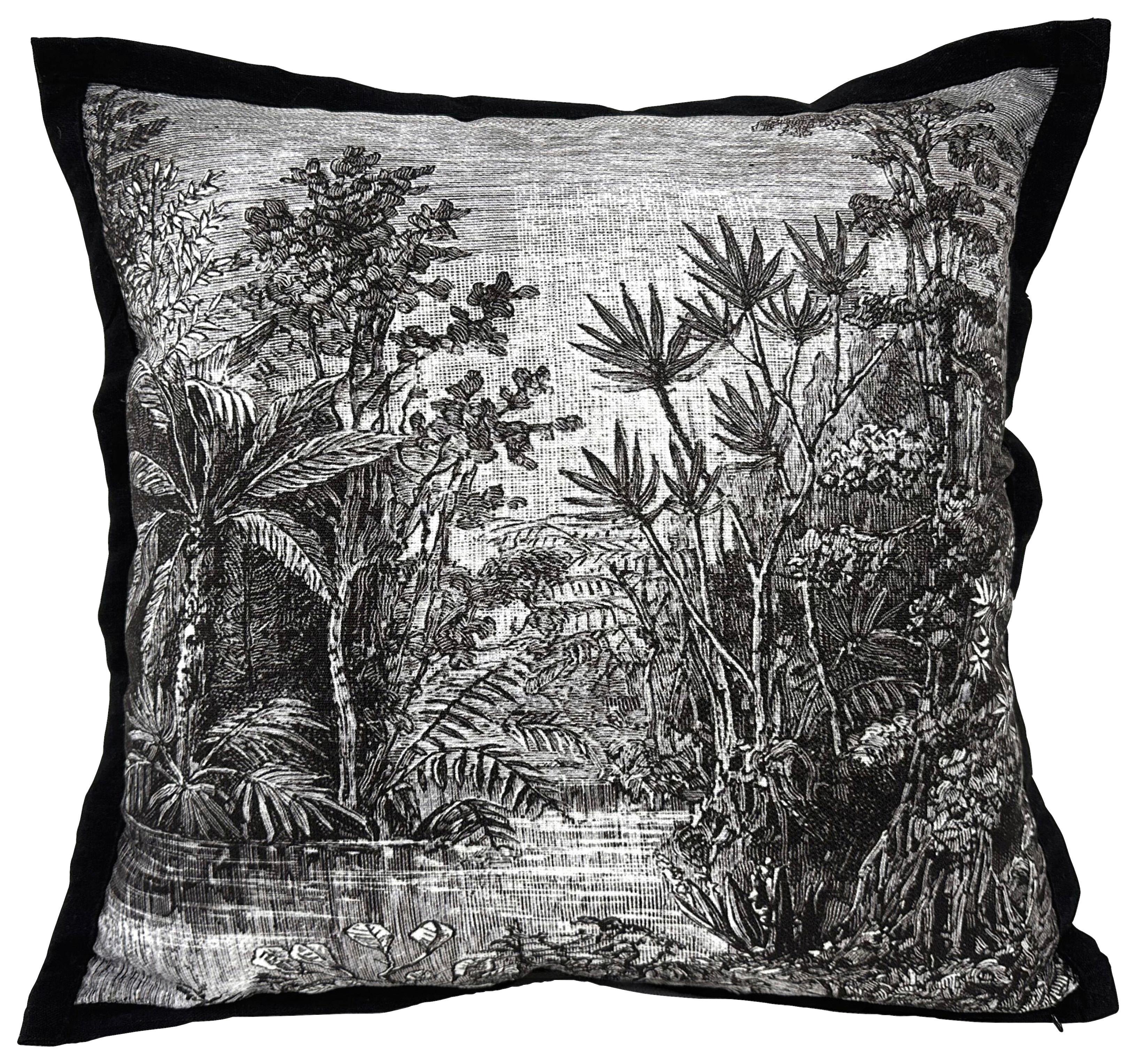 ZIERKISSEN ODETTE - Schwarz/Weiß, ROMANTIK / LANDHAUS, Textil (45/45cm) - James Wood