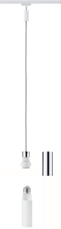 Schienensystem Urail Hängeleuchte 95437 Chromf. - Chromfarben/Weiß, Design, Metall (150cm) - Paulmann