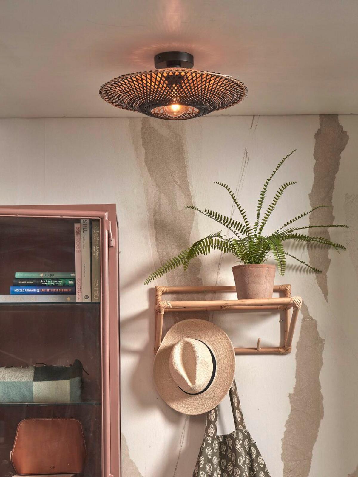 Hängeleuchte Kalimantan Naturfarben/schwarz D: 44 Cm - Schwarz/Naturfarben, Trend (44/12cm) - Good & Mojo