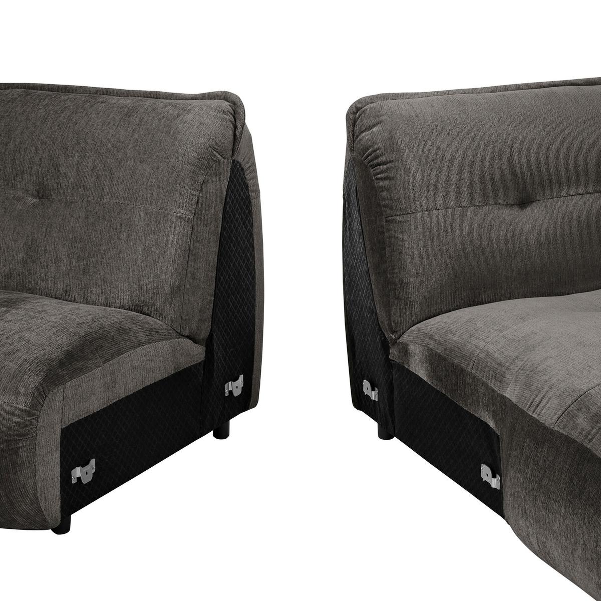 Ecksofa Fluffy Anthrazit S: 269x184 Cm - Anthrazit/Schwarz, MODERN, Textil (269/184cm) - Trendmanufaktur