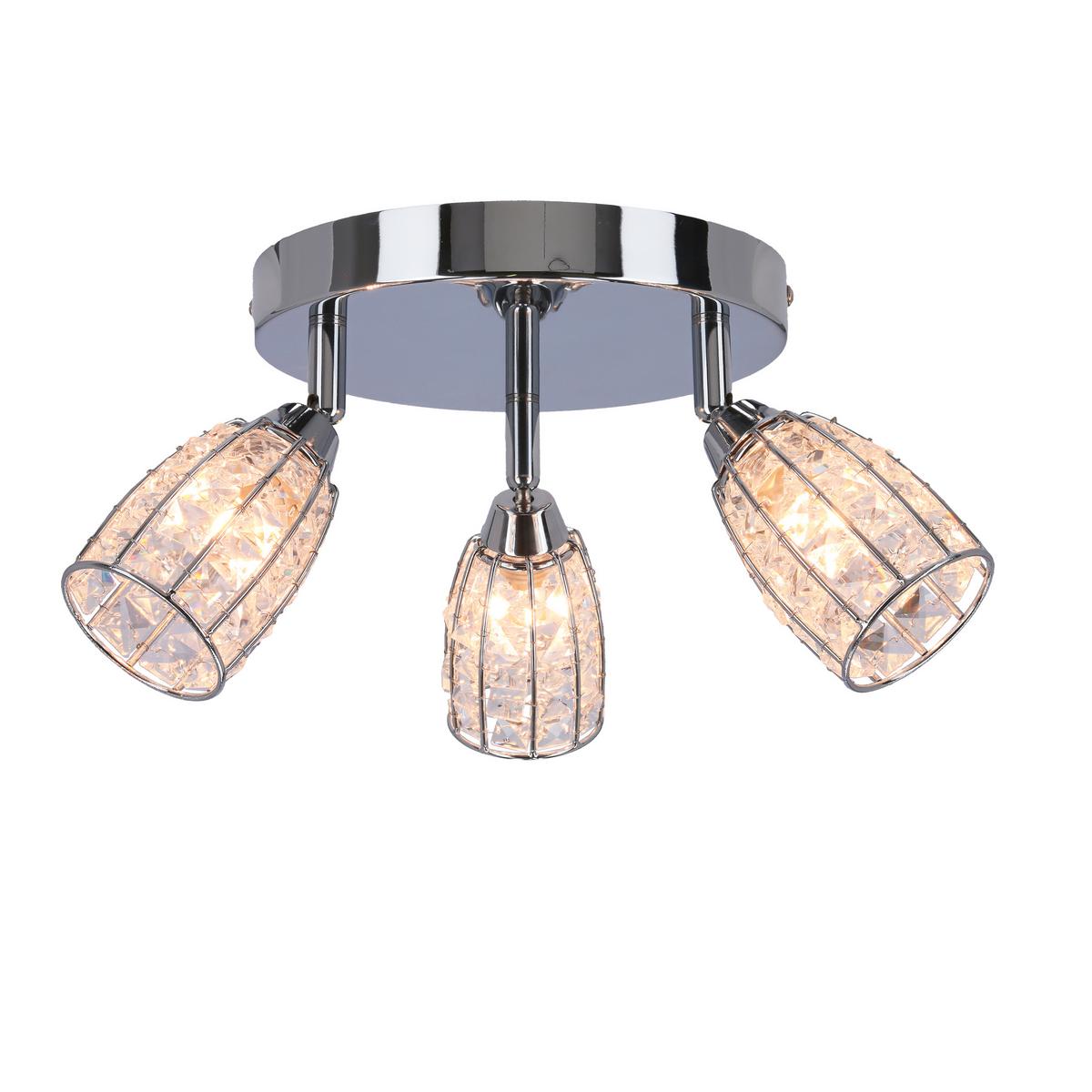 Deckenleuchte 98-13408 Shiba - Chromfarben/Transparent, Design, Glas/Metall (30/30/16cm)