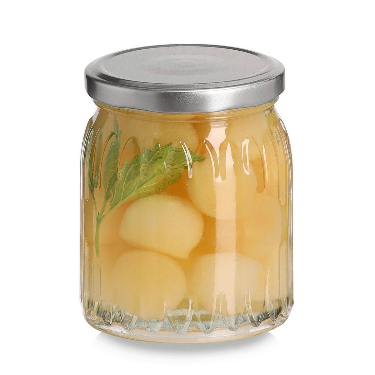 VORRATSGLAS Glas, BxHxT: ca. 9x9x11 cm - Transparent/Silberfarben, Design, Glas (9/9/11cm)