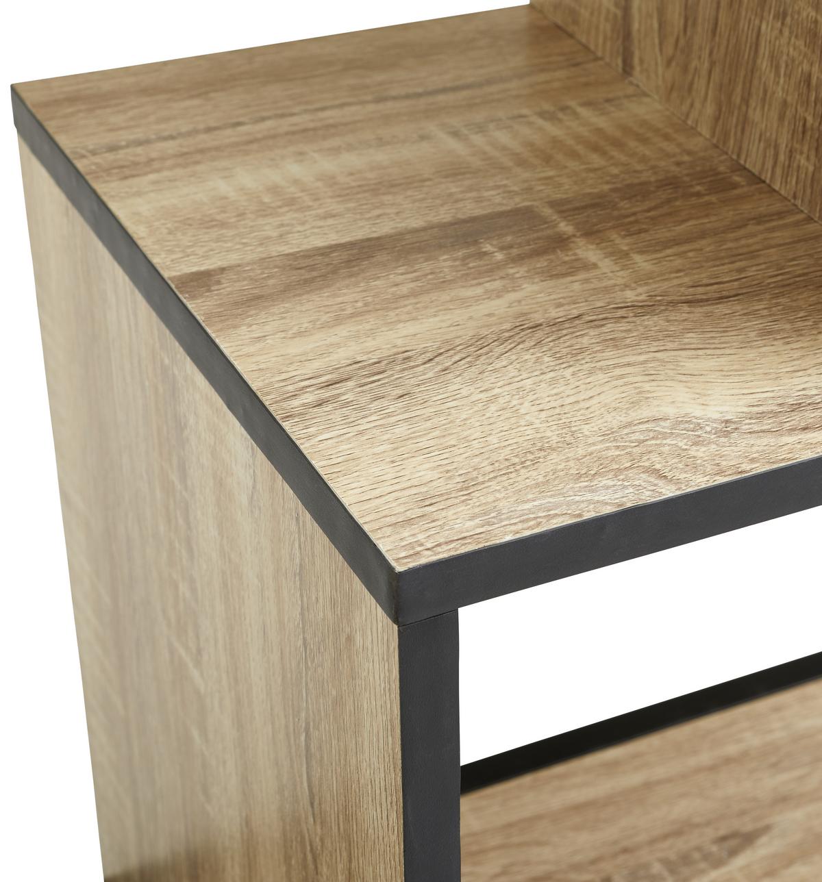 Regal Industrial II B: 80 cm Eiche Dekor/Schwarz - Eichefarben/Schwarz, LIFESTYLE, Holzwerkstoff/Metall (80/146,5/30cm) - MID.YOU